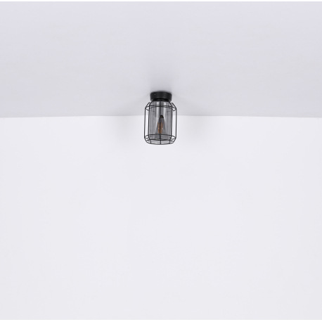 Závesné svietidlo, kov čierny, dymové sklo, DxŠxV:770x130x1200, bez žiaroviek 3xE27, max. 60W 230V 18