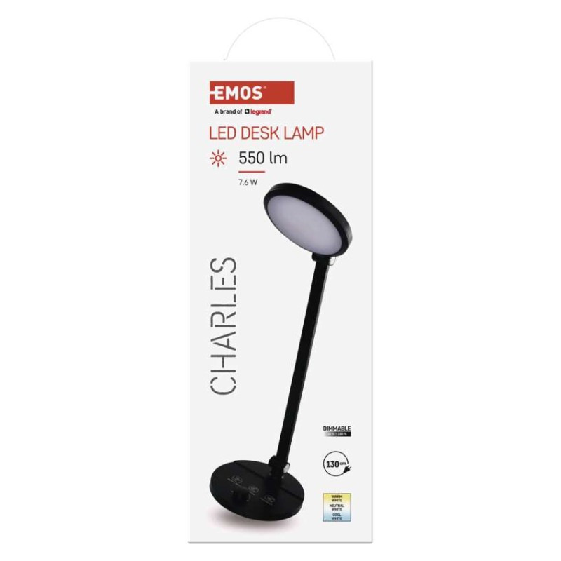 LED stolná lampa CHARLES, čierna 6