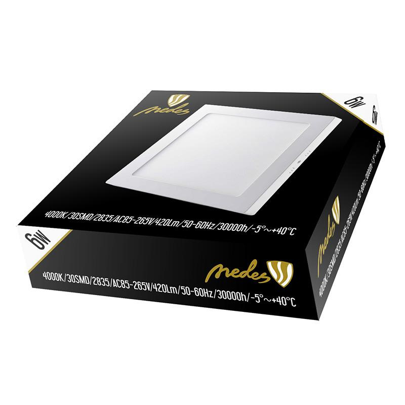 LED prisadený panel 6W / PSSF / SMD / 4000K / WH - LPL421 2
