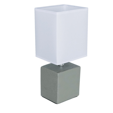 Stolová lampa, keramika hnedá, textil biely, kábel 1,2m, vypínač, DxŠxV: 130x110x290, bez žiarovky 1 2