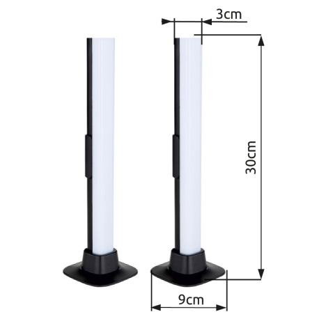 Stolná lampa plast čierny matný, plast biely, vypínač, stmievateľná, RGB dúhový efekt, SmartLight, a 12