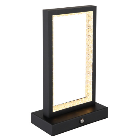 Nabíjateľná stolová lampa, kov čierny, akryl, kábel PVC čierny, dotykové zapnutie/vypnutie, plynulý 16