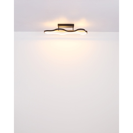 Stropné svietidlo, kov čierny matný, drevo, hliník čierny, silikón biely, DxŠxV: 806x290x150mm, vrát 5