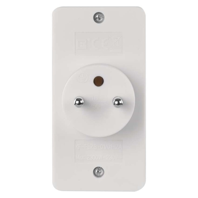 Rozbočovacia zásuvka 2× plochá + 1× guľatá, biela 4