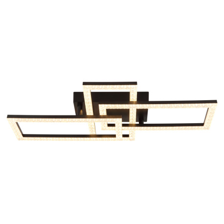 Stropné svietidlo, plast čierny, číre plastové krištále, polohovateľné, DxŠxV: 614x340x93mm, vrátane 4