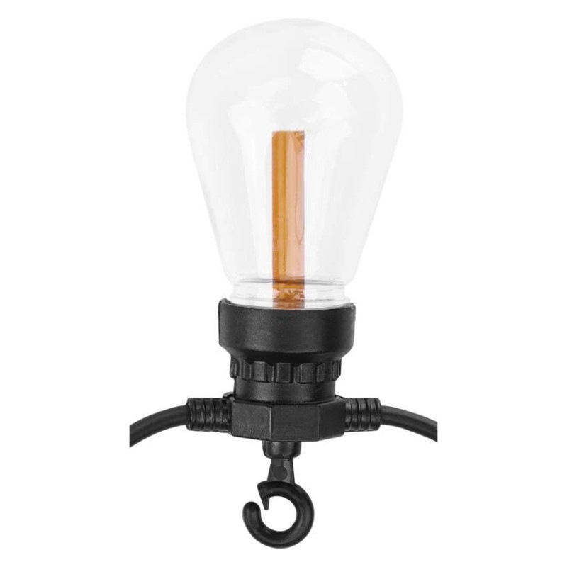 LED svetelná reťaz so solárnym panelom – 10x párty žiarovky, 5 m, vonk. aj vnút., vintage 7