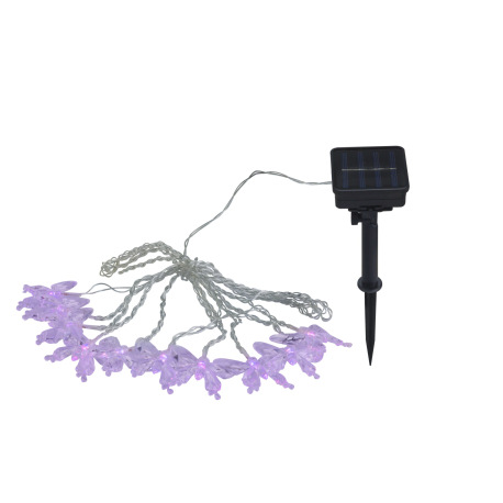 Solárne svietidlo, plast čierny, plast transparentný, dĺžka 4,6 m, IP44, menič farieb, akumlátor AA 10