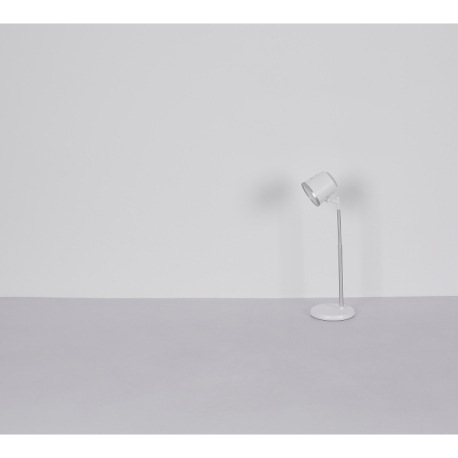 Nabíjateľná stolová lampa, hliník/plast biely, satin., strieborný, dotykové zapnutie/vypnutie/plynul 15