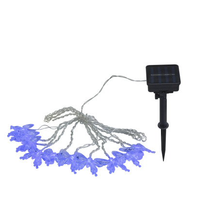 Solárne svietidlo, plast čierny, plast transparentný, dĺžka 4,6 m, IP44, menič farieb, akumlátor AA 14