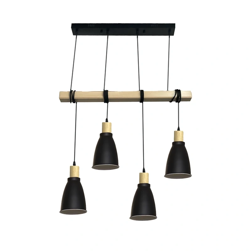 Závesné čierne kovové svietidlo 4 x E27 - ME0013-3 2