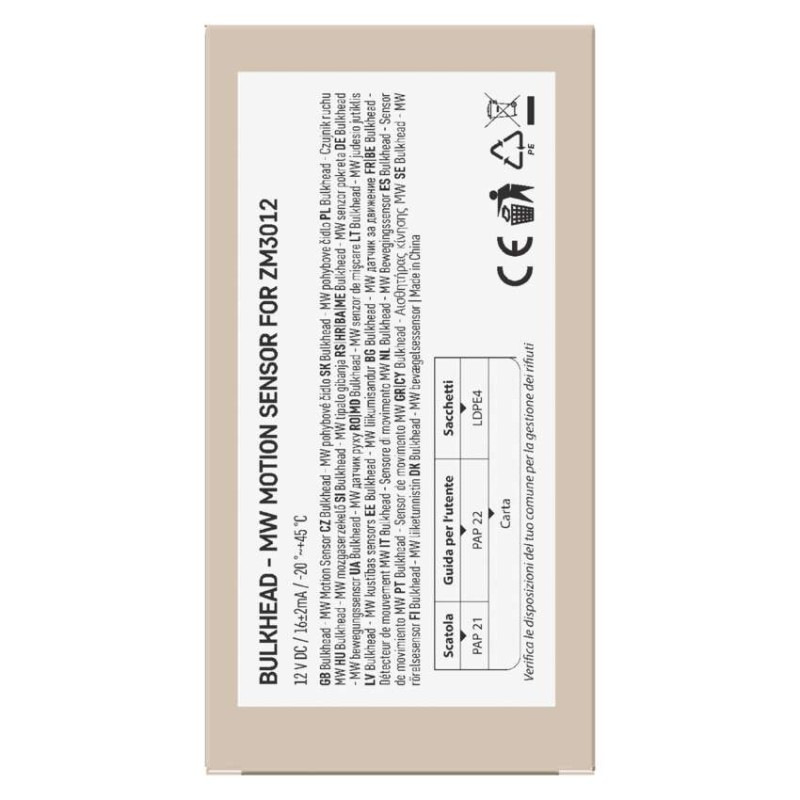 Mikrovlnný senzor (pohybový senzor) pre ZM3012 FLERI, IP20, biely 6