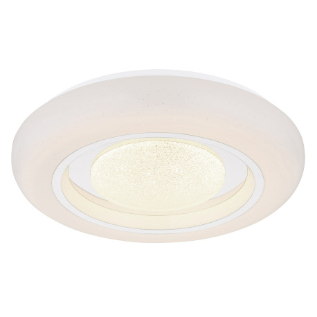 Stropné svietidlo, kov biely, akryl opál, chróm, stmievateľné, viackrokové ovládanie cez nástenný vy