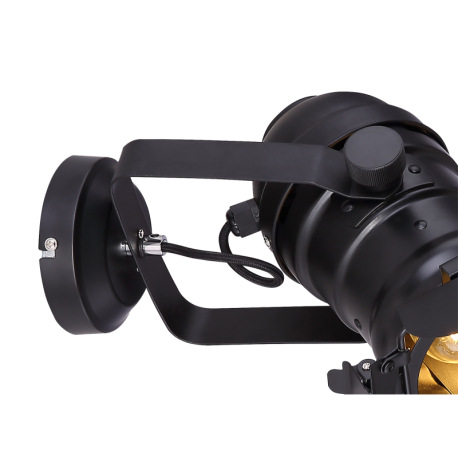 Nástenné svietidlo, kov čierny, filmový štýl, nastaviteľné klapky, ŠxV:220x320, H:380, bez žiarovky 9