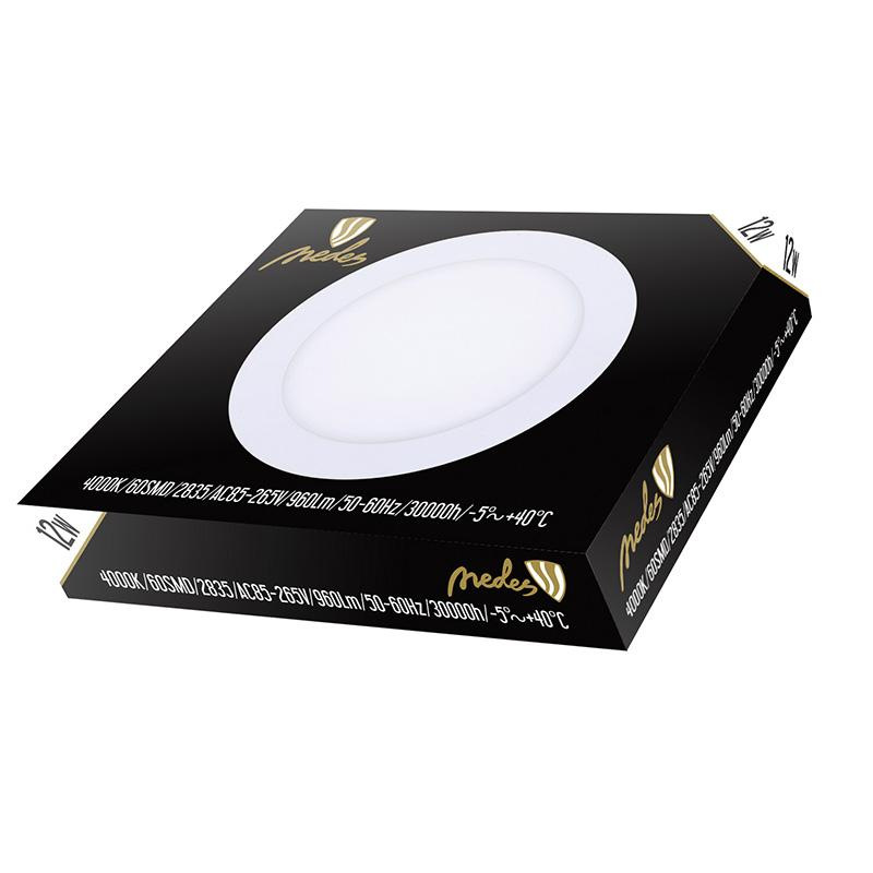 LED vsadený panel 12W / PR / SMD / 4000K / WH - LPL123 3