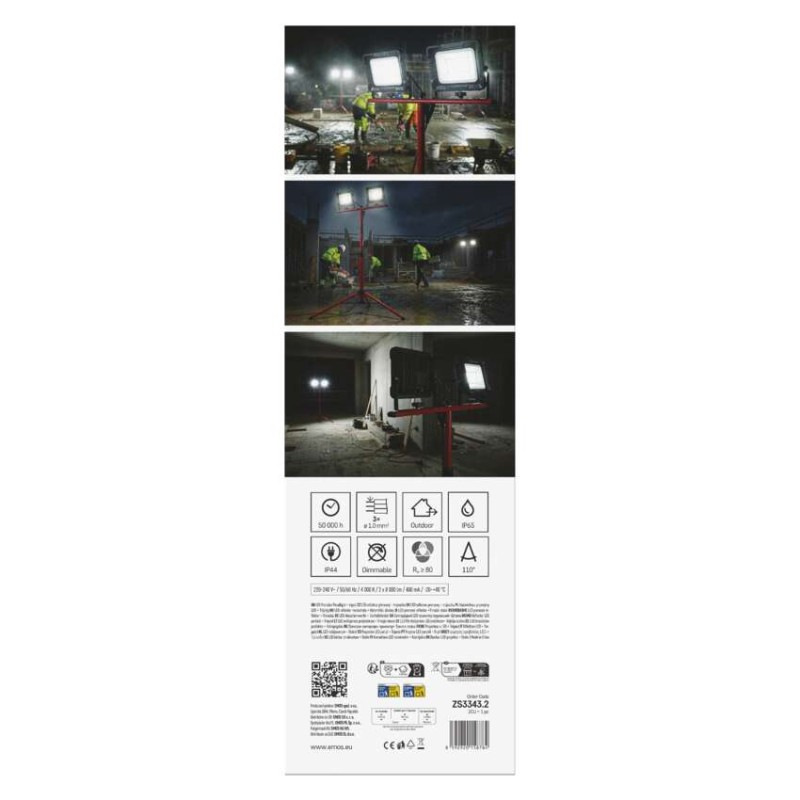 LED reflektor ELION, 2×50W + trojnožka, neutrálna biela 13
