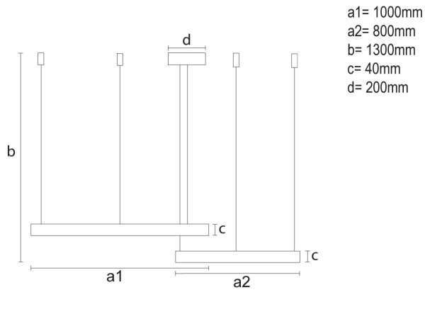 LED visiace svietidlo + diaľkový ovládač 128W - J4383/B 3