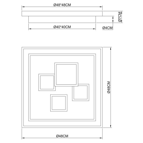 Stropné svietidlo, kov biely, akryl biely, funkcia pamäte, stmievateľné, diaľkové ovládanie, fixácia 6