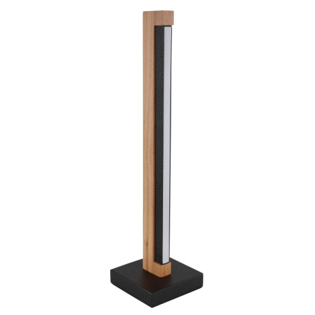 Stolové svietidlo, kov čierny, drevo tmavohnedé, hliník čierny matný, plast biely, kábel PVC čierny, 2