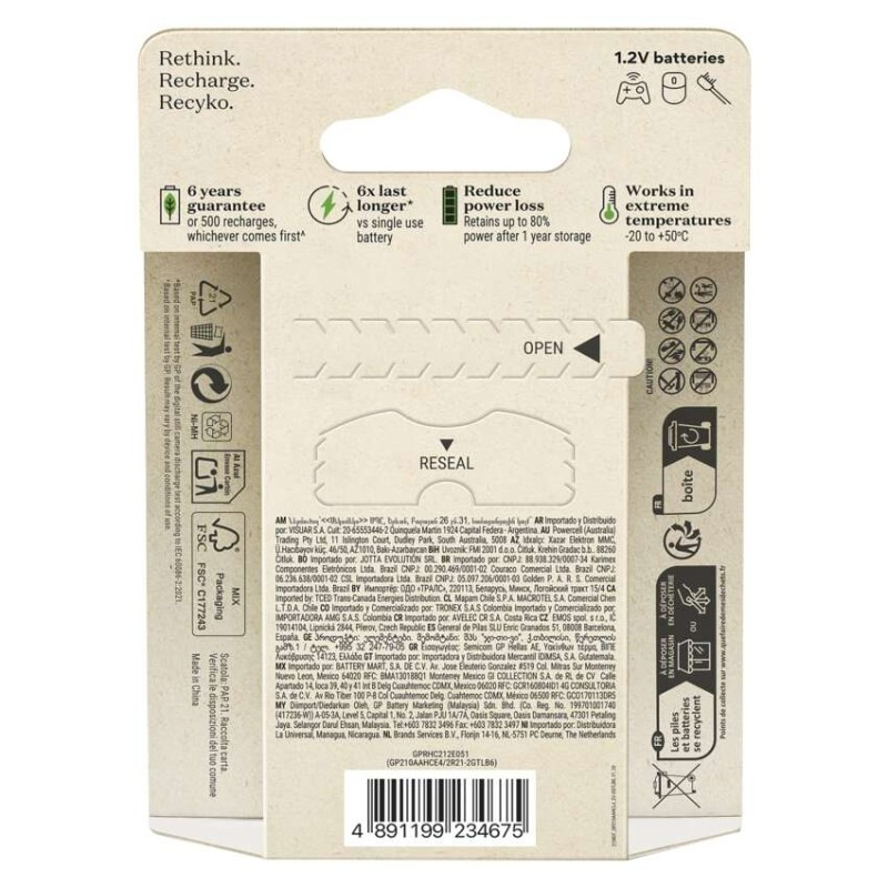 Nabíjacia batéria GP ReCyko 2100 (AA) 6 ks 1