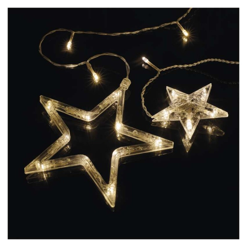 LED vianočný záves – hviezdy, 185x105 cm, vnútorný, teplá biela 5