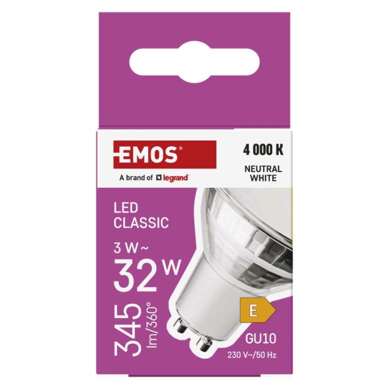 LED žiarovka Classic MR16 strieborná/ GU10 / 3 W (32 W) / 345 lm / Neutrálna biela 9