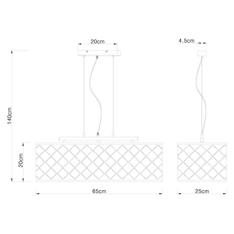 Závesné svietidlo, kov nikel matný, textil čierny a zlatý, tienidlo s ozdobným dierovaním, DxŠxV: 65 13