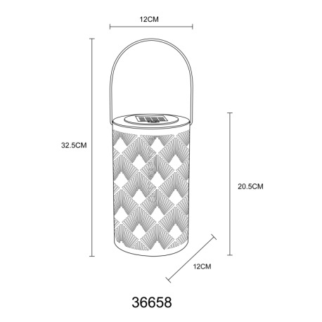 Solárne svietidlo, kov čierny matný, plast čierny, kov zlatej farby, vypínač, efekt ohňa, batéria AA 5