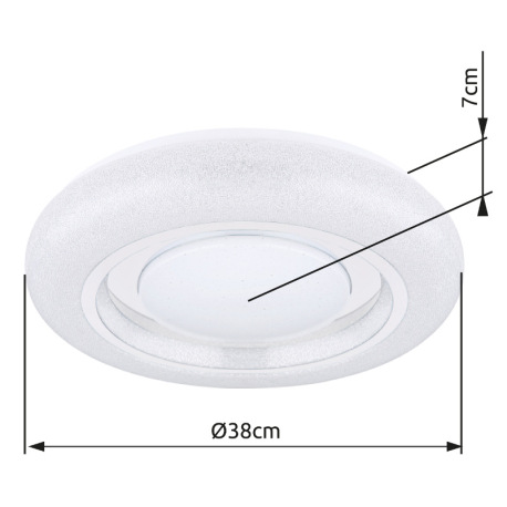 Stropné svietidlo, kov biely, akryl biely, chróm, 3 úrovne osvetlenia pomocou nástenného vypínača, t 16