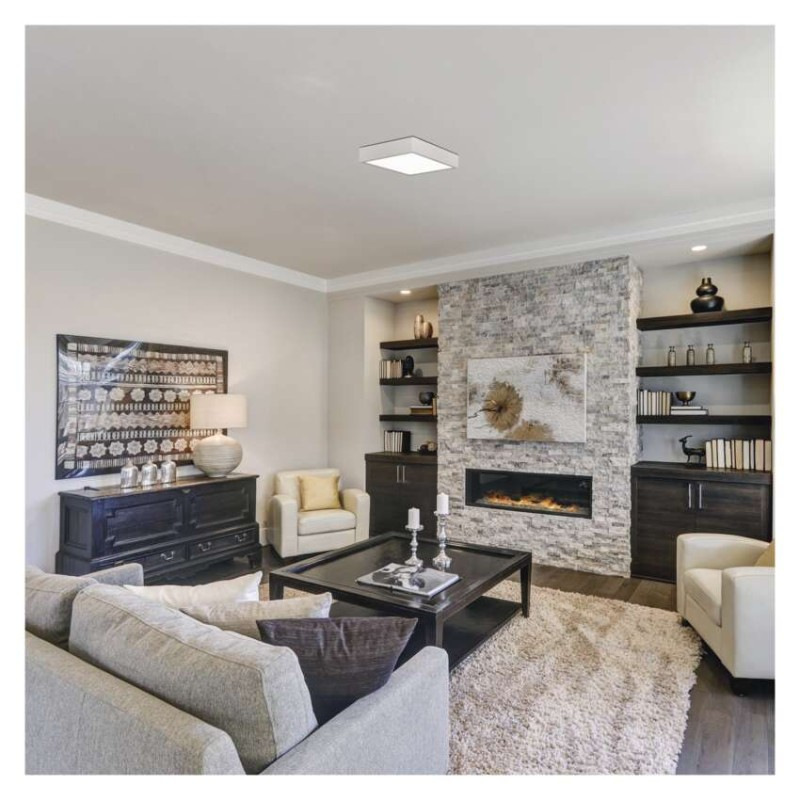 LED prisadené svietidlo, štvorec, biele, 28,5W, CCT 3