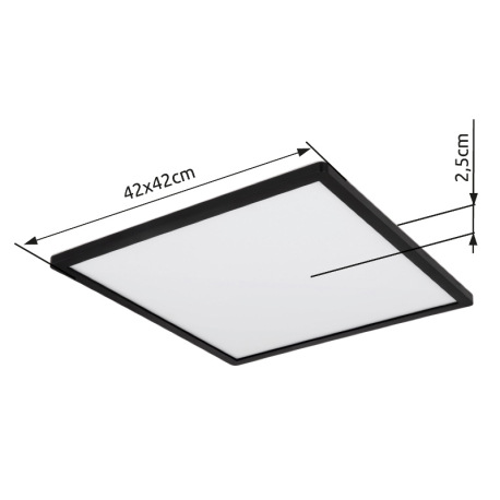 Stropné svietidlo, plast čierny/satinovaný, plast biely, podsvietenie, 3 úrovne osvetlenia pomocou n 14