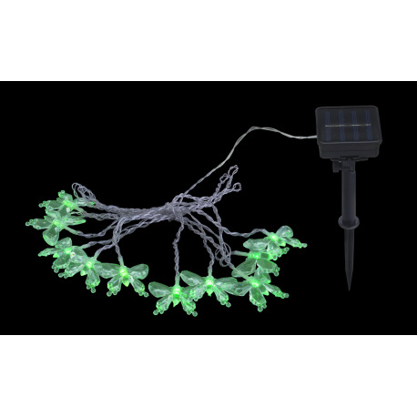 Solárne svietidlo, plast čierny, plast transparentný, dĺžka 4,6 m, IP44, menič farieb, akumlátor AA 19