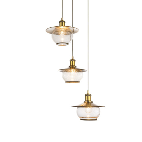 Závesné svietidlo, kov bronzovej farby, sklo, Ø450, V:1500, bez žiaroviek 3xE27, max. 60W 230V. 4