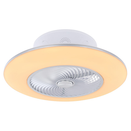 Stropný ventilátor kov/akryl biely, stmievateľný, pamäťová funkcia, nočné svetlo, časovač, diaľkové 12