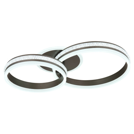 Stropné svietidlo, kov a hliník titánová farba, plastové krištále, akryl biely, stmievateľné, viac ú 13