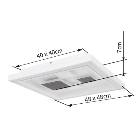 Stropné svietidlo, kov biely, akryl biely, funkcia pamäte, stmievateľné, diaľkové ovládanie, fixácia 14