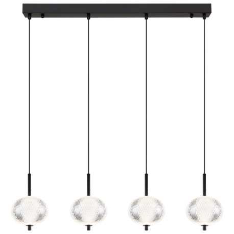 Závesné svietidlo, kov čierny matný, číry akryl, kábel PVC čierny, niekoľko úrovní pomocou nástennéh 4