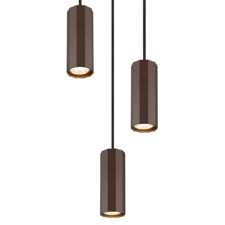 Závesné svietidlo, kov bronz matný, hliník bronz matný, kábel PVC čierny, výškovo nastaviteľné, ø: 2 3