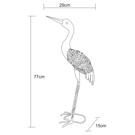 Solárne svietidlo, kov sivý, žeriav, IP44, akumulátor AA 300mAh 1,2V, DxŠxV:290x150x770, vrátane 1xL 14