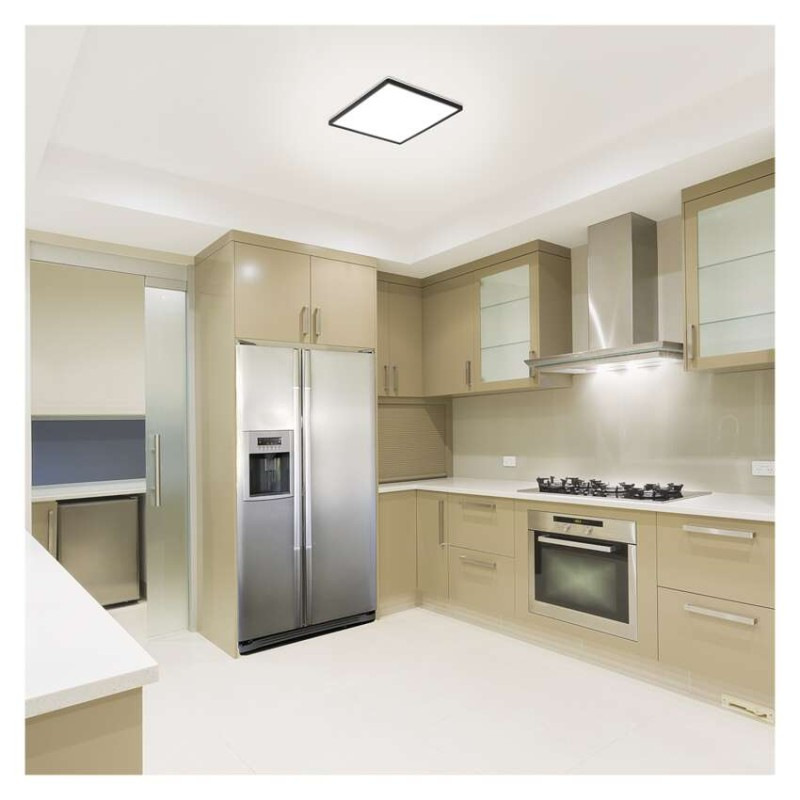 LED prisadené svietidlo FLORI štvorcový, čierné, 18W, neutrálna biela 9