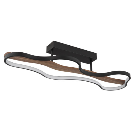 Stropné svietidlo, kov čierny matný, drevo, hliník čierny, silikón biely, DxŠxV: 806x290x150mm, vrát 9