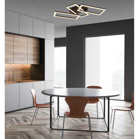 Stropné svietidlo, plast čierny, číre plastové krištále, polohovateľné, DxŠxV: 614x340x93mm, vrátane 12