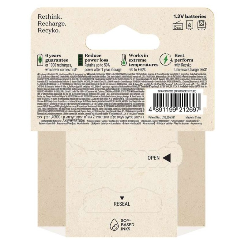 Nabíjacia batéria GP ReCyko 3000 (C) 2 ks 10