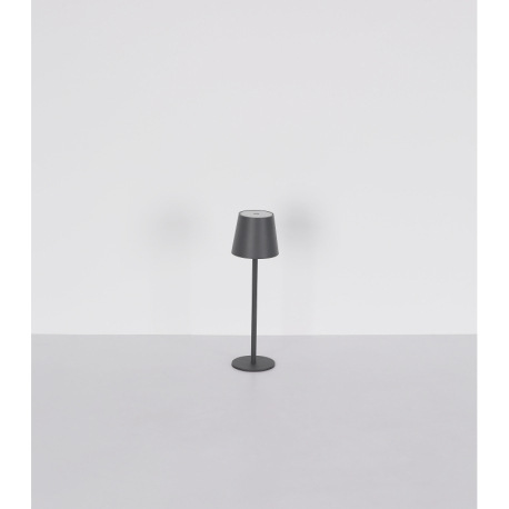 Stolová lampa, kov/plast pieskový/biely, dotyk. zap/vyp/stmievanie, USB-A 2.0 - USB-C; aku CR18650 1 16