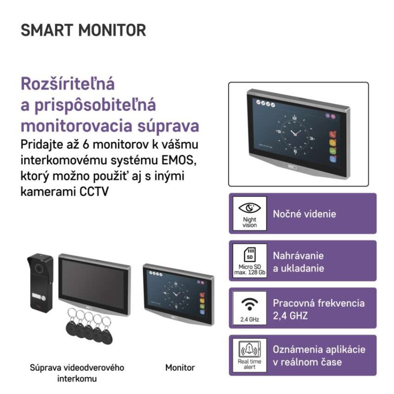 GoSmart Prídavný monitor IP-750B domáceho videovrátnika IP-750A 3