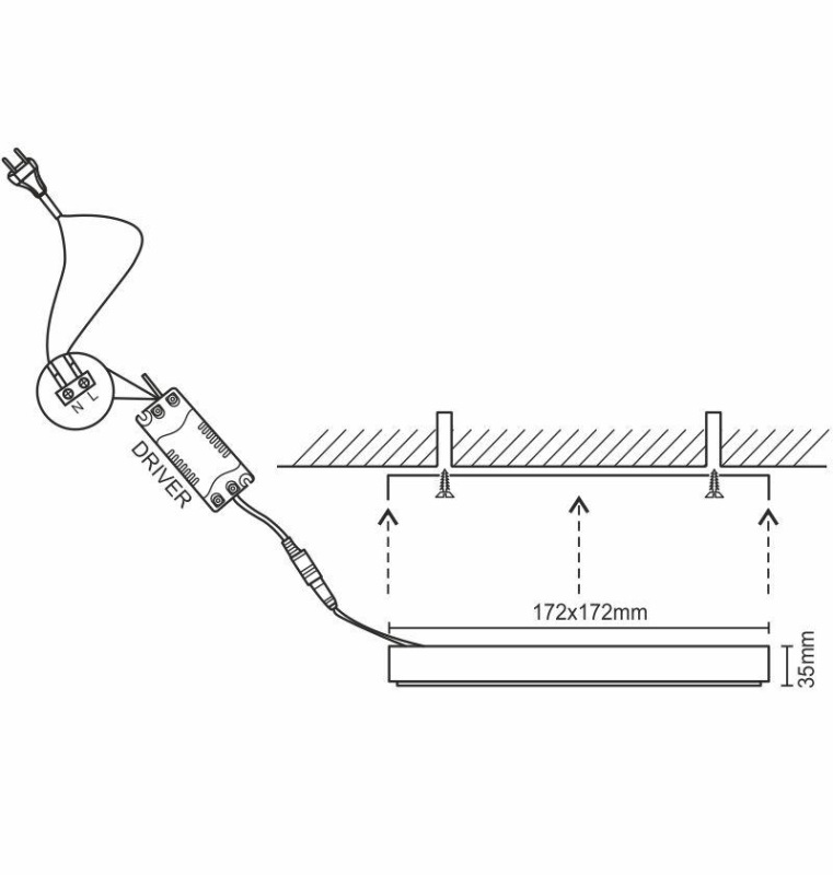 LED prisadený panel 12W / PSSF / SMD / 4000K / WH - LPL423 2