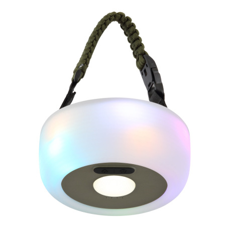 Solárne svietidlo, plast/textil zelený/čierny, silikón biely, krokový prepínač, USB kábel, aku. CR18 19