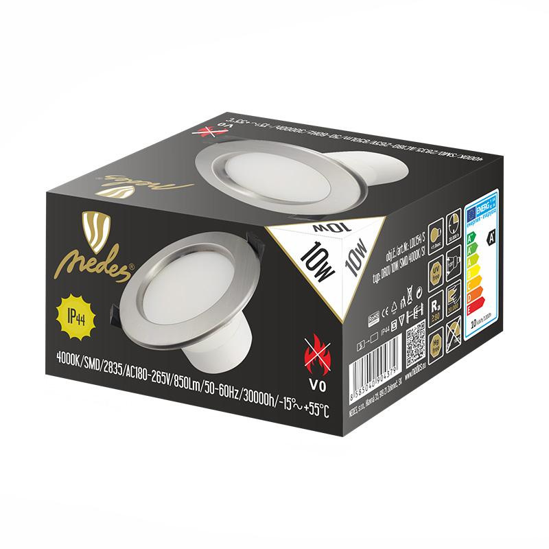 LED podhľadové svietidlo 10W / IP44 / DR01 / SMD / 4000K / SI - LDL154/S 3