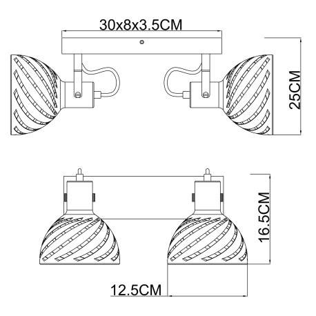 Nástenné svietidlo, drevo nabielené, kov sivý modrý, tienidlo s ozdobnými štrbinami, DxŠxV:300x125x2 8