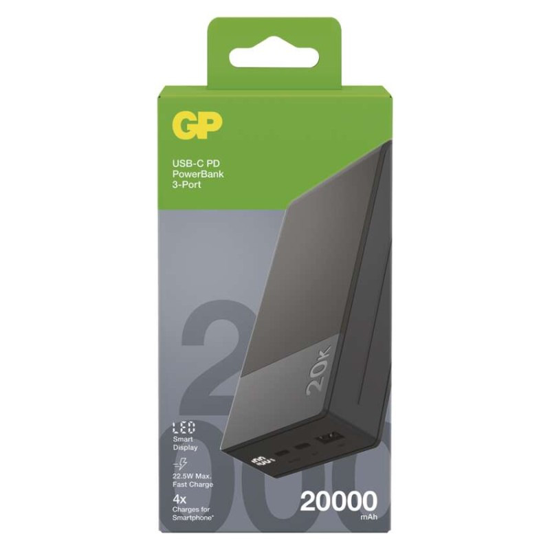 Power bank GP M2+ Series, 20 000 mAh, 22,5 W, šedá 3