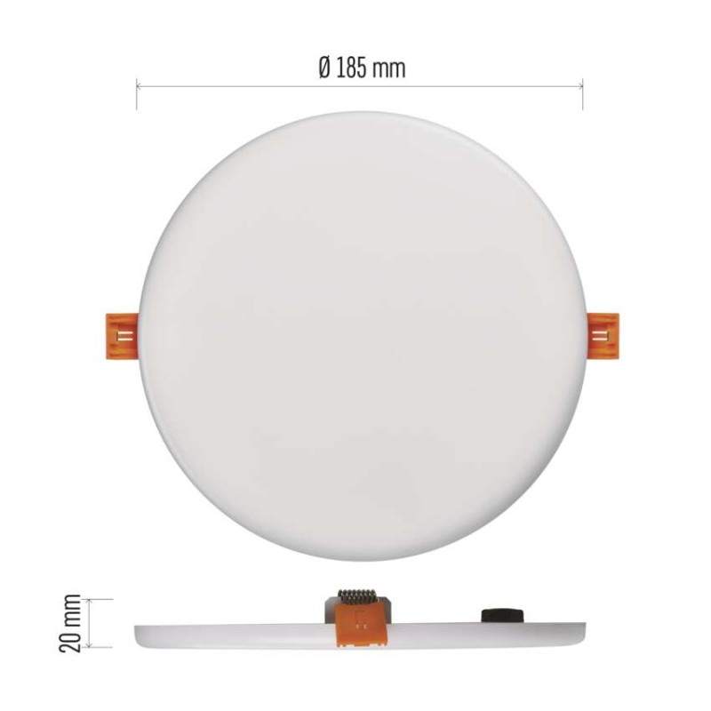 LED panel VIXXO 185mm, kruhový vstavaný biely, 19W neutr. b., IP65 2